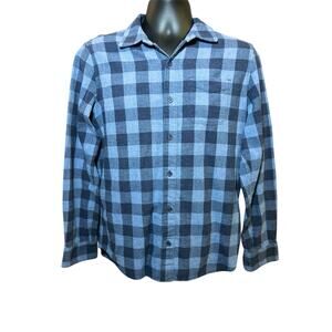 Travis Mathew Blue Plaid‎ Soft Long Sleeve Casual Button Up Shirt Men's Medium